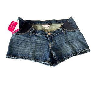 Isabel Maternity Midi Jean Shorts by Ingrid & Isabel NWT